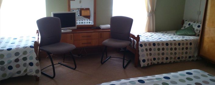 Bedroom with desk and chair